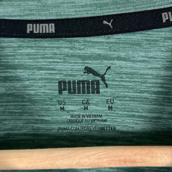 Puma T-Shirt Mens M Heather Green Lightweight Athleisure Minimalist Casual - Picture 7 of 7
